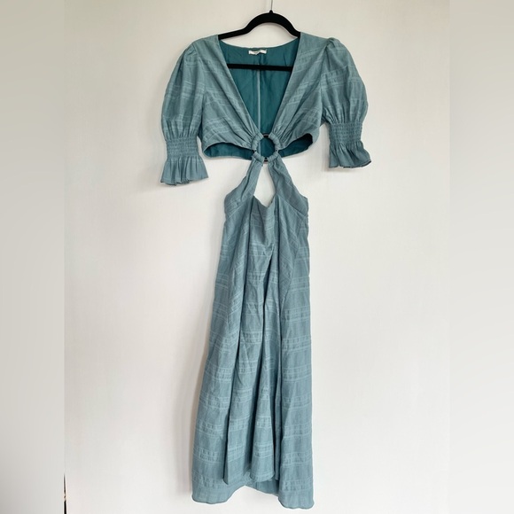 Tularosa Nanette Cut Out Midi Dress in Dusty Blue Women's Sundress Small - Picture 4 of 15